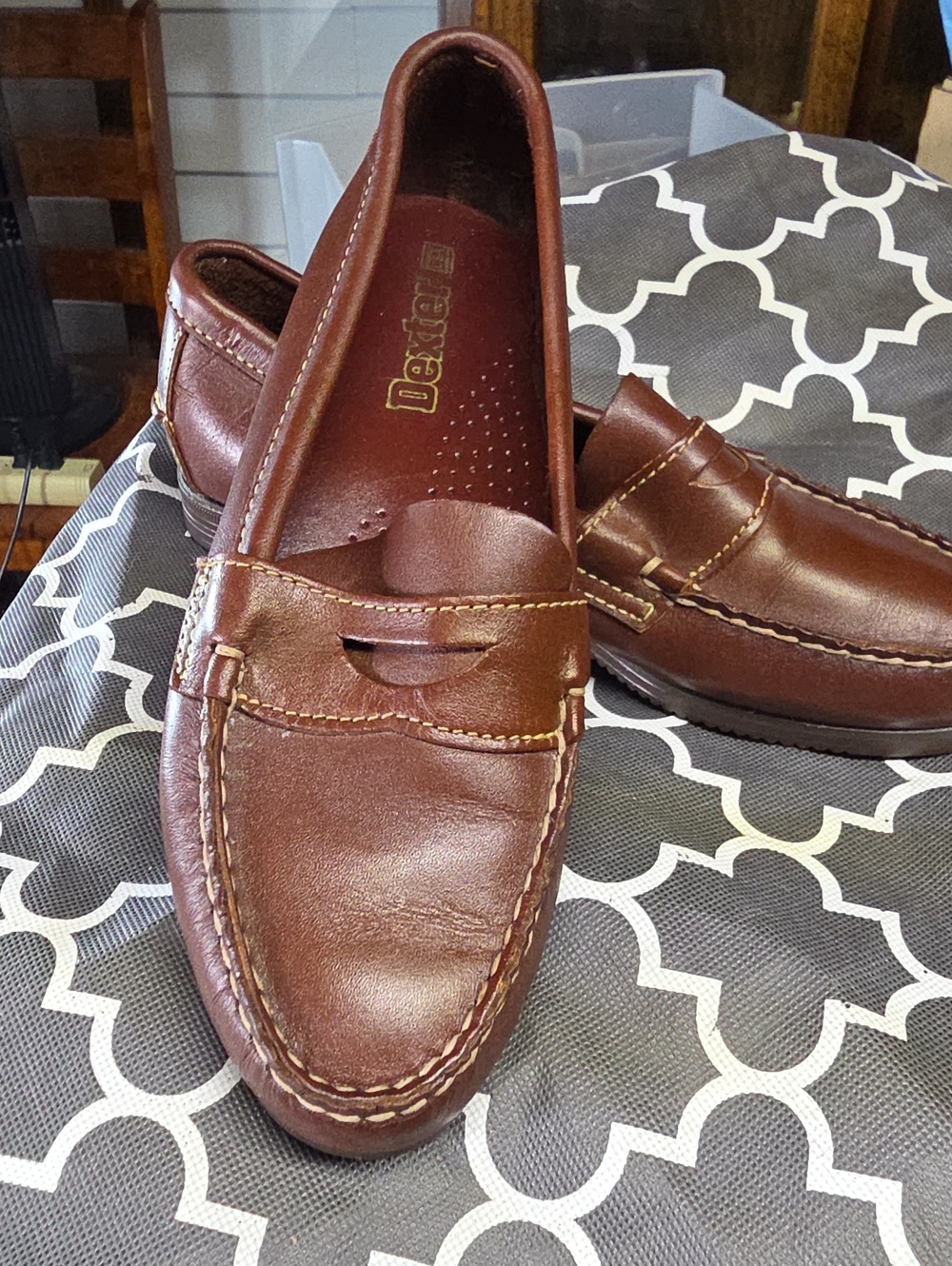 Dexter Brown Leather Penny Loafers for Women